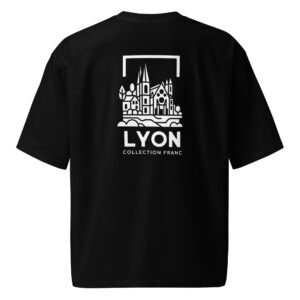 t-shirt france lyon oversized noir